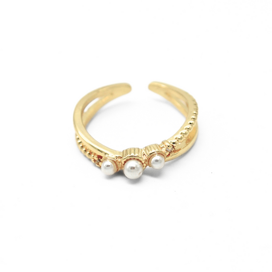 Trois Perles - Ring - Edelstahl - Verstellbar