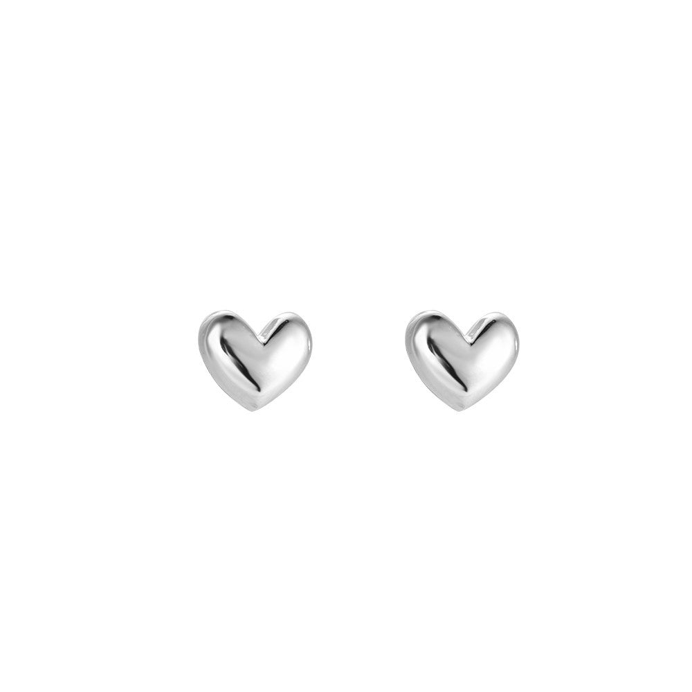 Solid Heart - Stud - Pendientes - Acero inoxidable