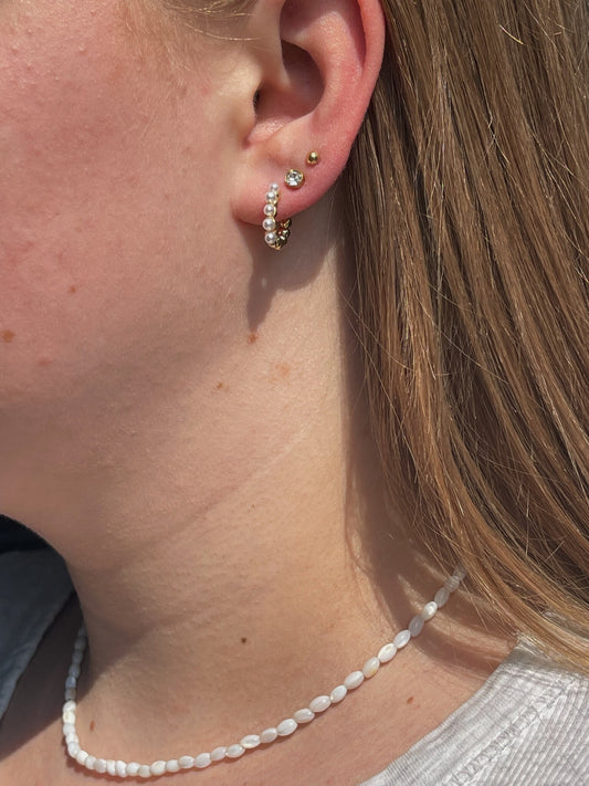 Diamant rond - Stud - Boucles d'oreilles - Acier inoxydable