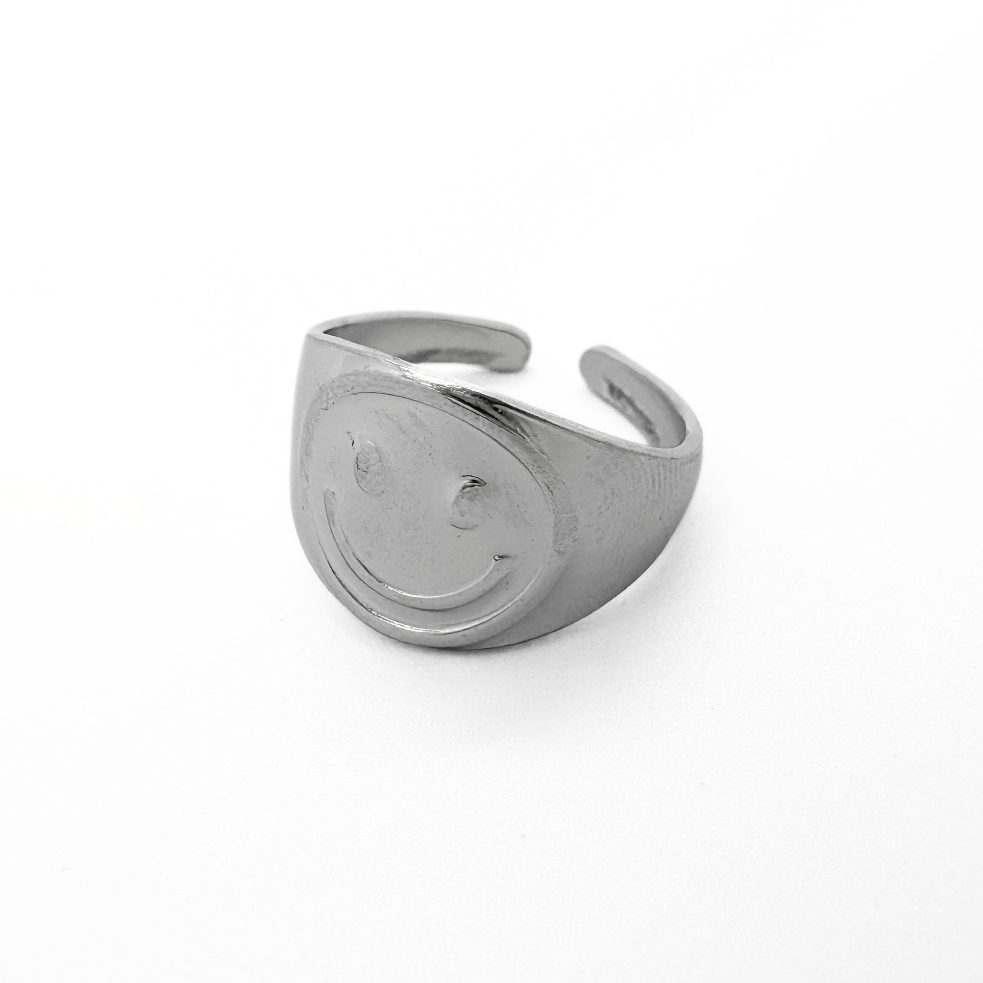 Smiley - Ring - Edelstahl - Verstellbar