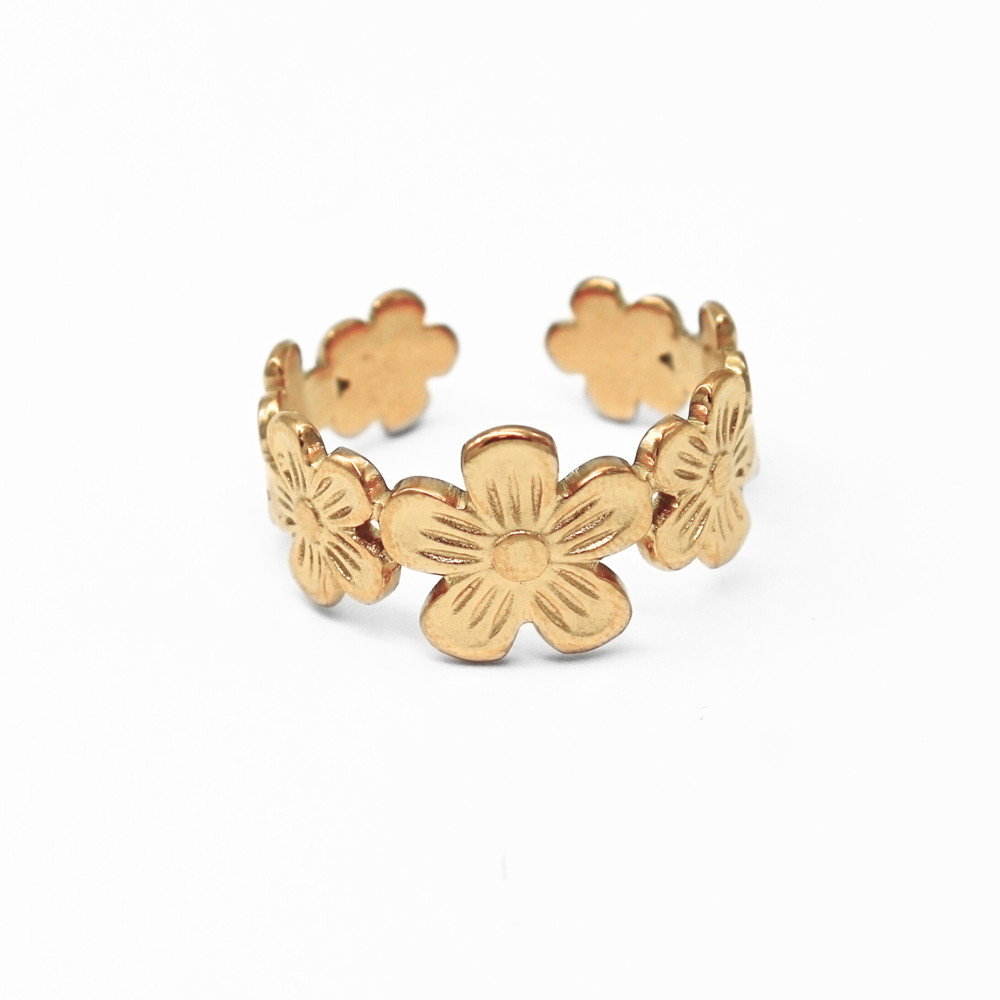 Big Daisy Flower - Ring - Edelstahl - verstellbar