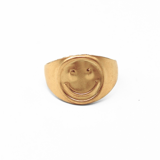 Smiley - Anillo - Acero inoxidable - Ajustable