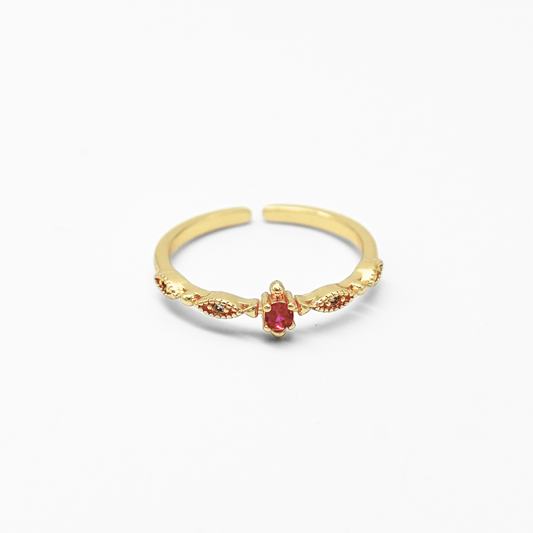 Ruby - Ring - Plated - Verstelbaar