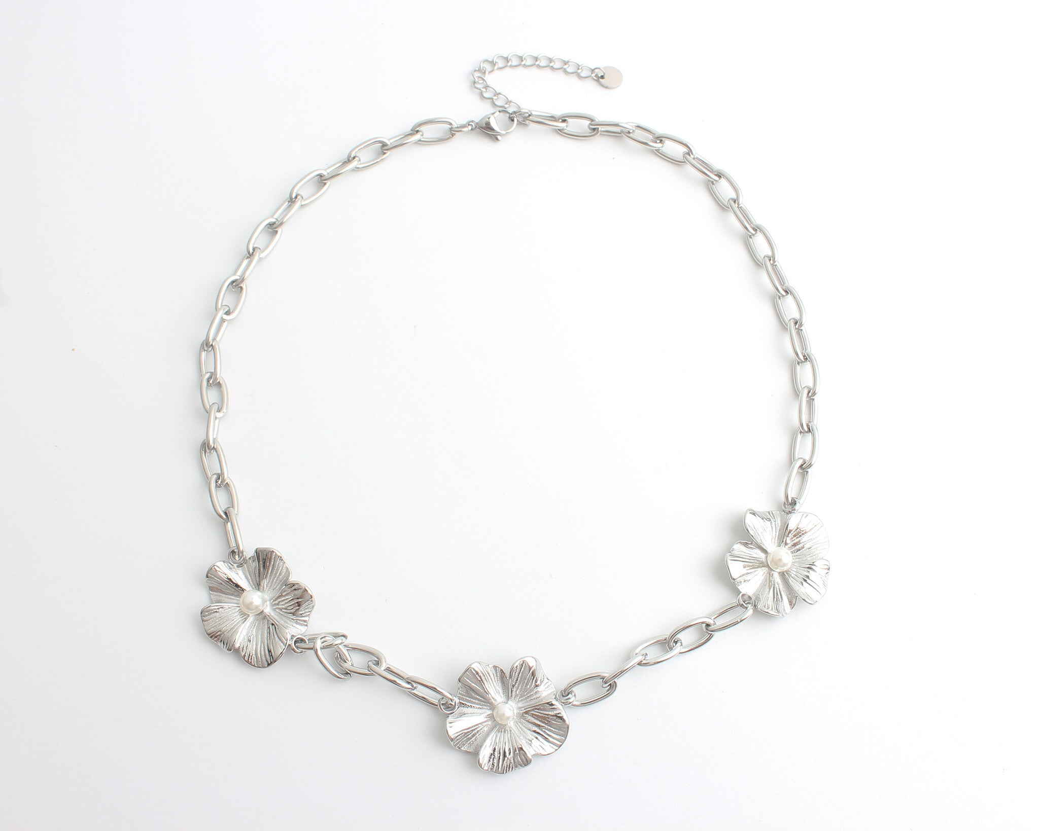 Trois fleurs - Collier - Acier inoxydable