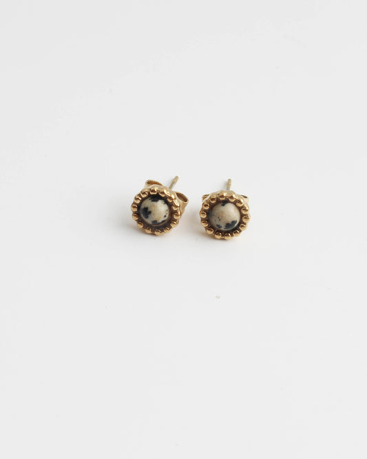 Tara - Stud - Piedra natural - Pendientes - Acero inoxidable