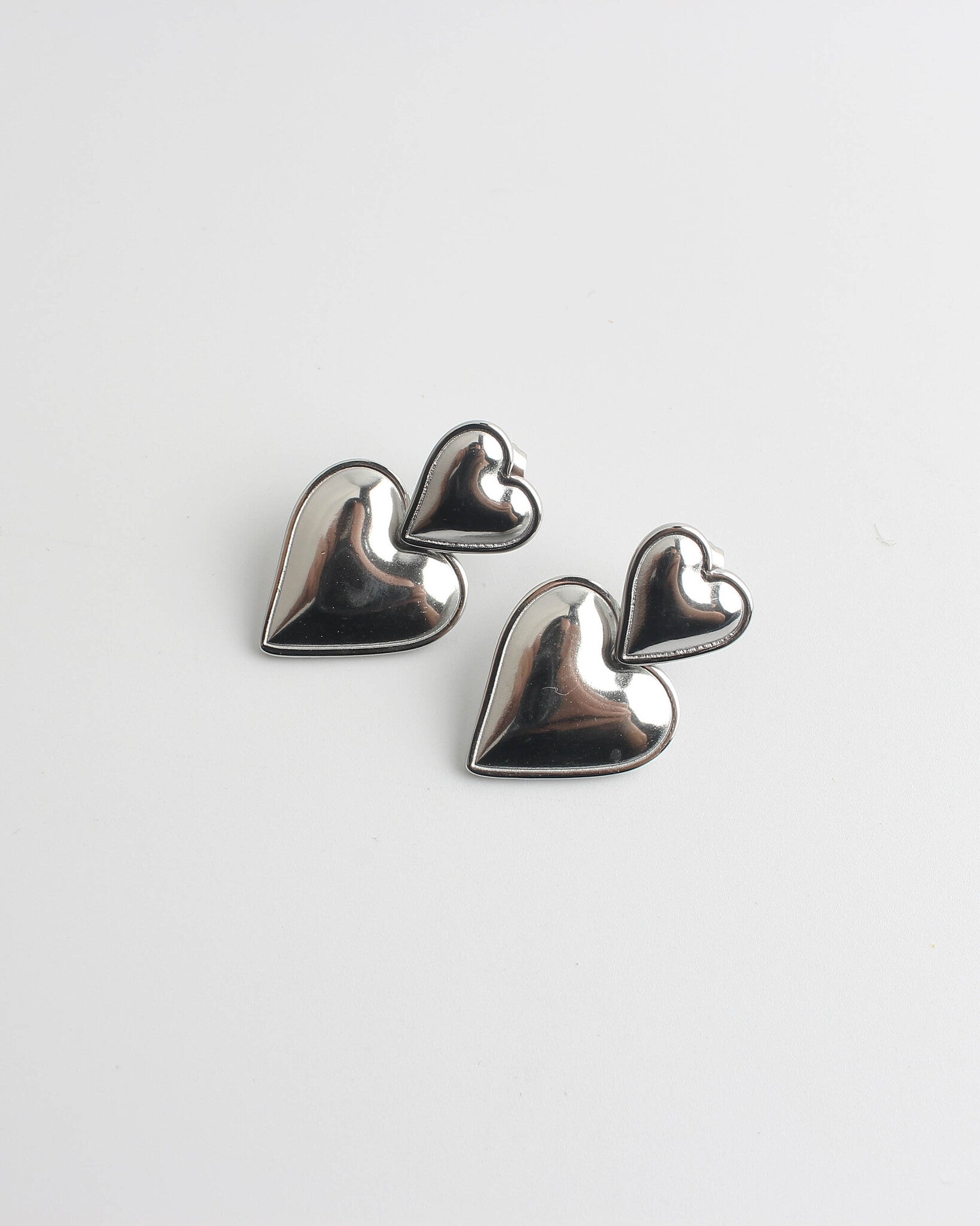 Two Hearts - Pendientes - Acero inoxidable