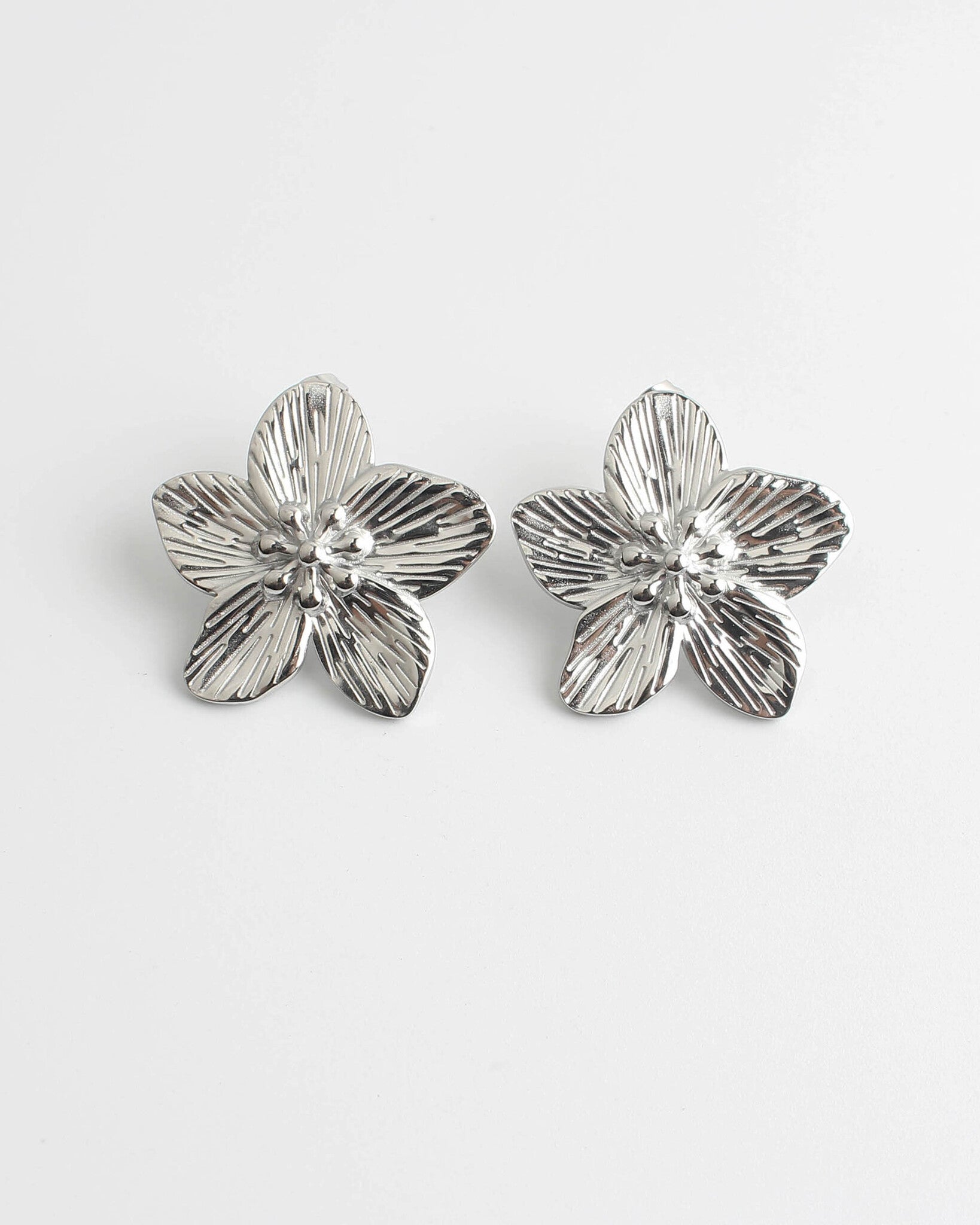 Fleur - Boucles d'oreilles - Acier inoxydable