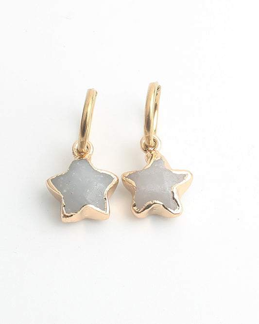 Starry - Earrings - Natural Stone - Stainless Steel