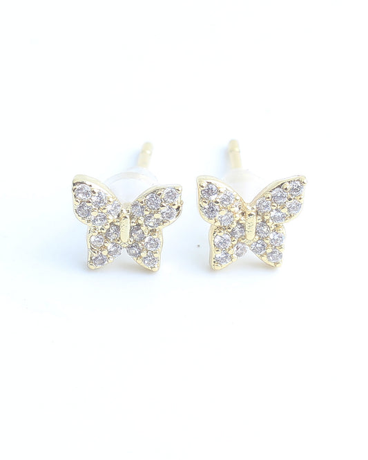 Sparkle Butterfly - Stud - Pendientes - Acero inoxidable