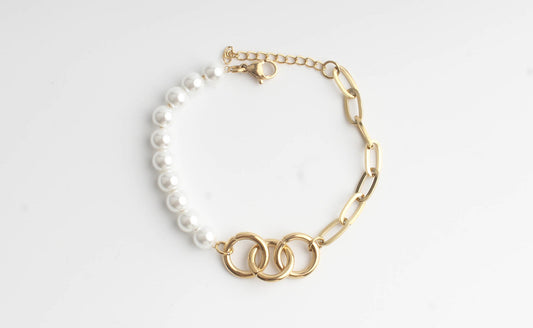 Pearls & Chains - Armband - Stainless Steel