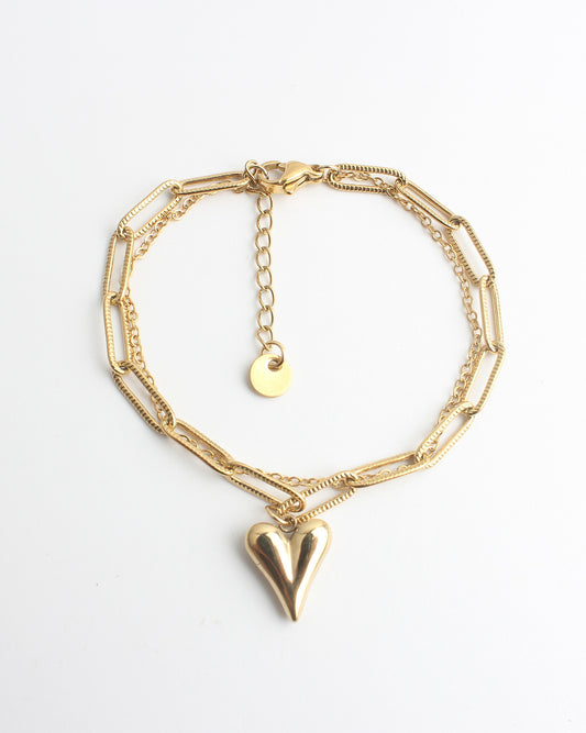 Chunky Heart - Pulsera - Acero inoxidable