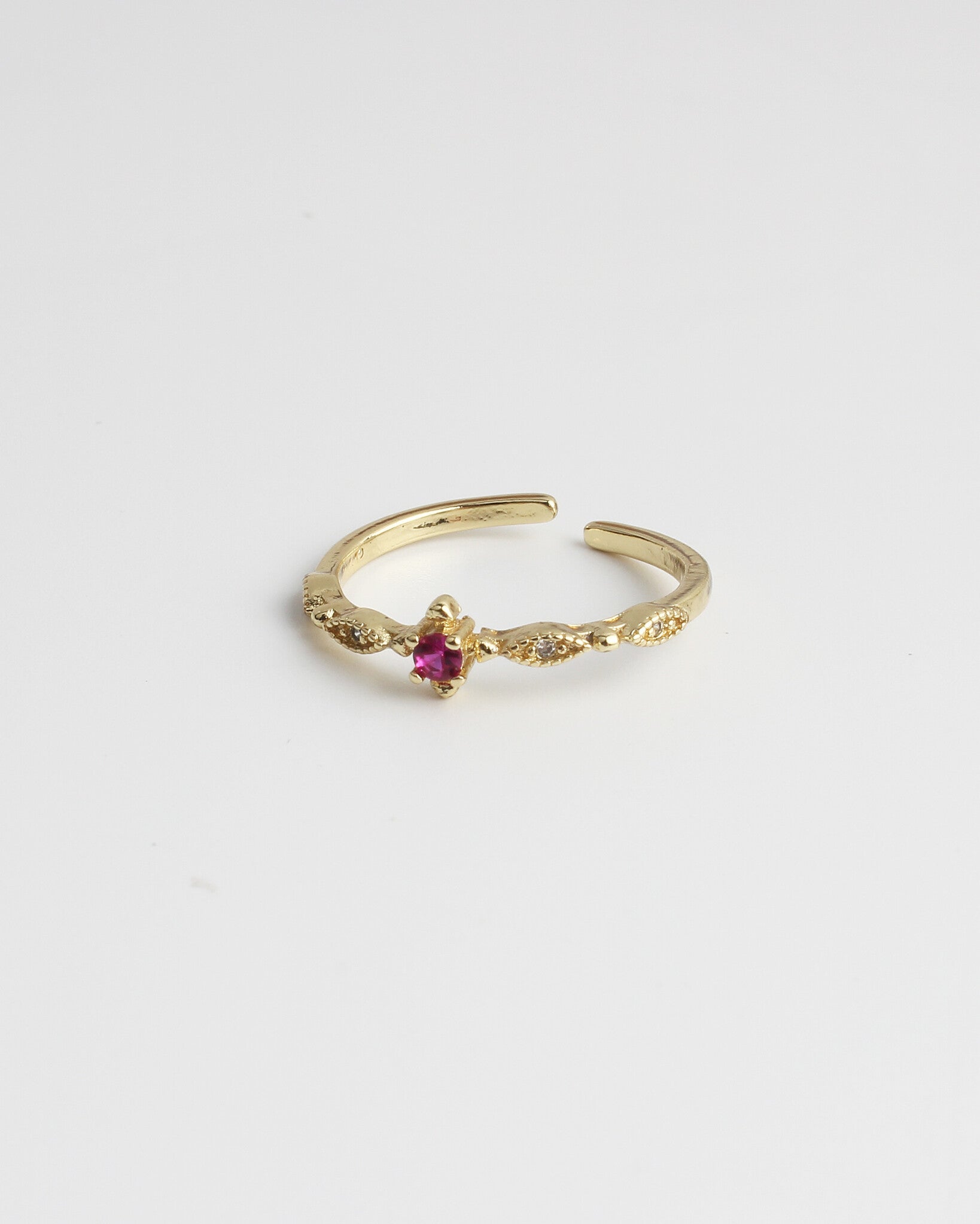 Rubí - Anillo - Chapado - Ajustable