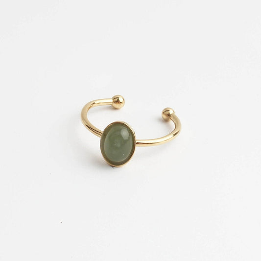 Vive - Anillo - Piedra natural - Acero inoxidable - Ajustable