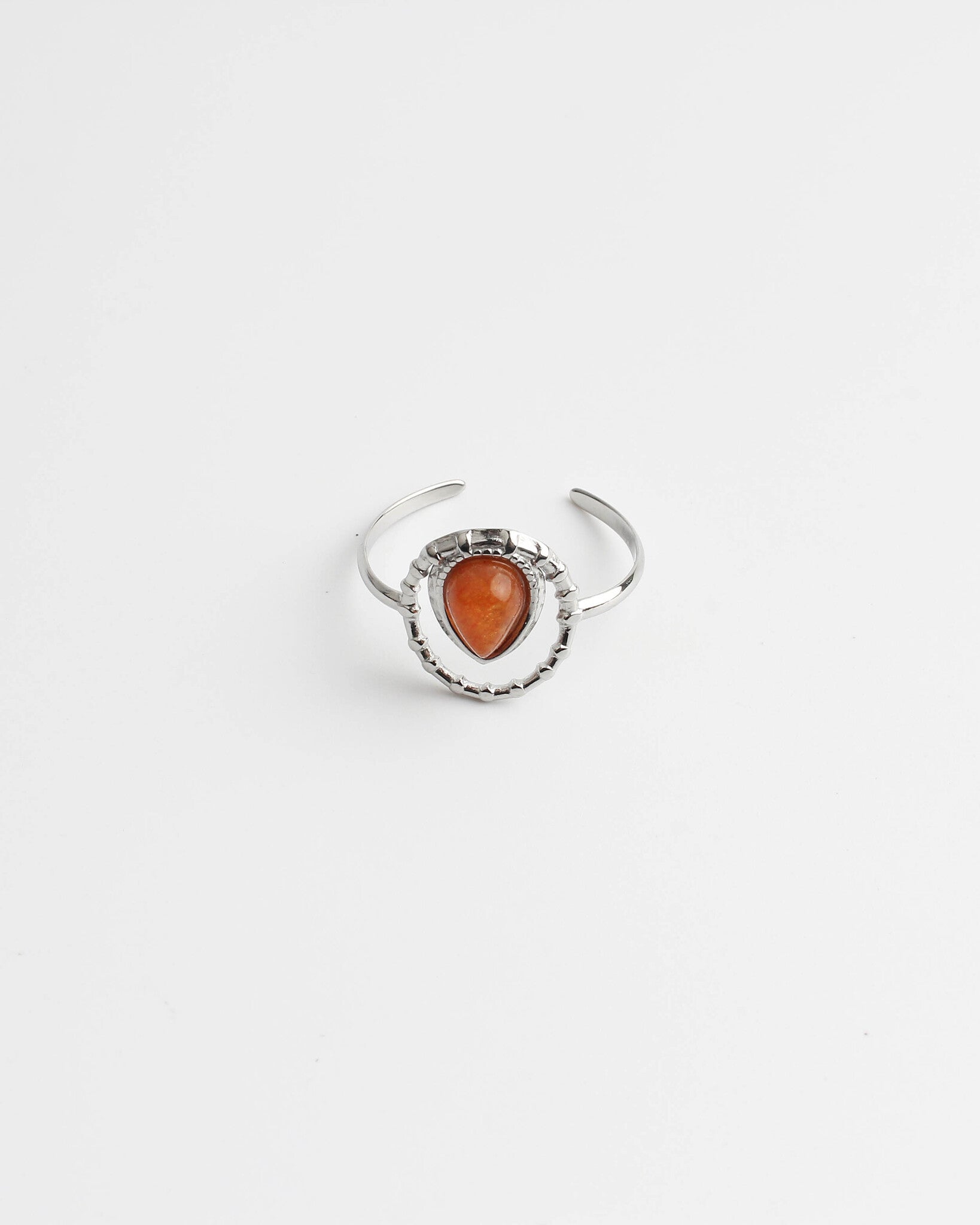 Loula - Ring - Natural Stone - Stainless Steel - Adjustable