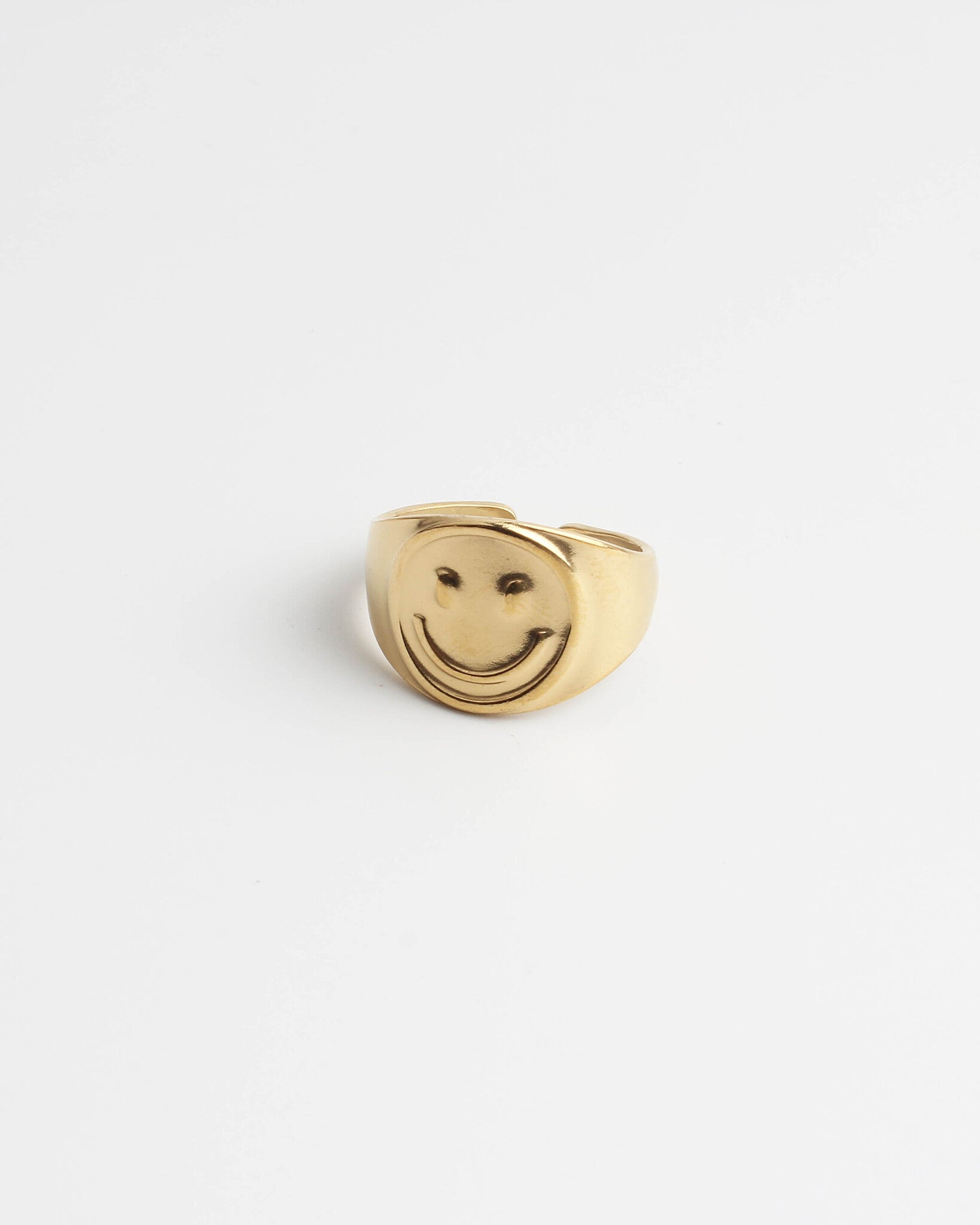 Smiley - Ring - Edelstahl - Verstellbar