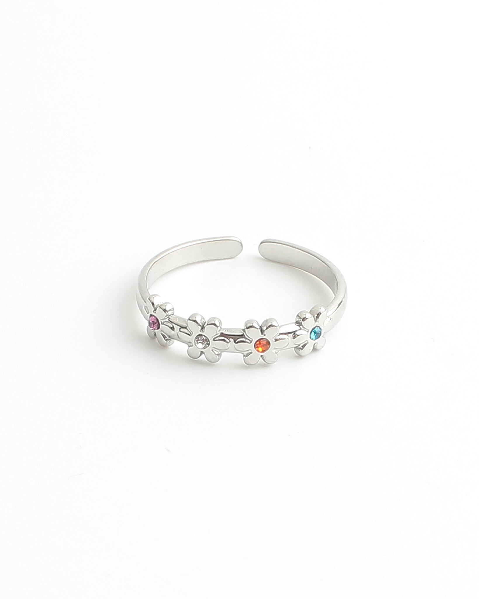 Lovely Flowers - Ring - Edelstahl - verstellbar