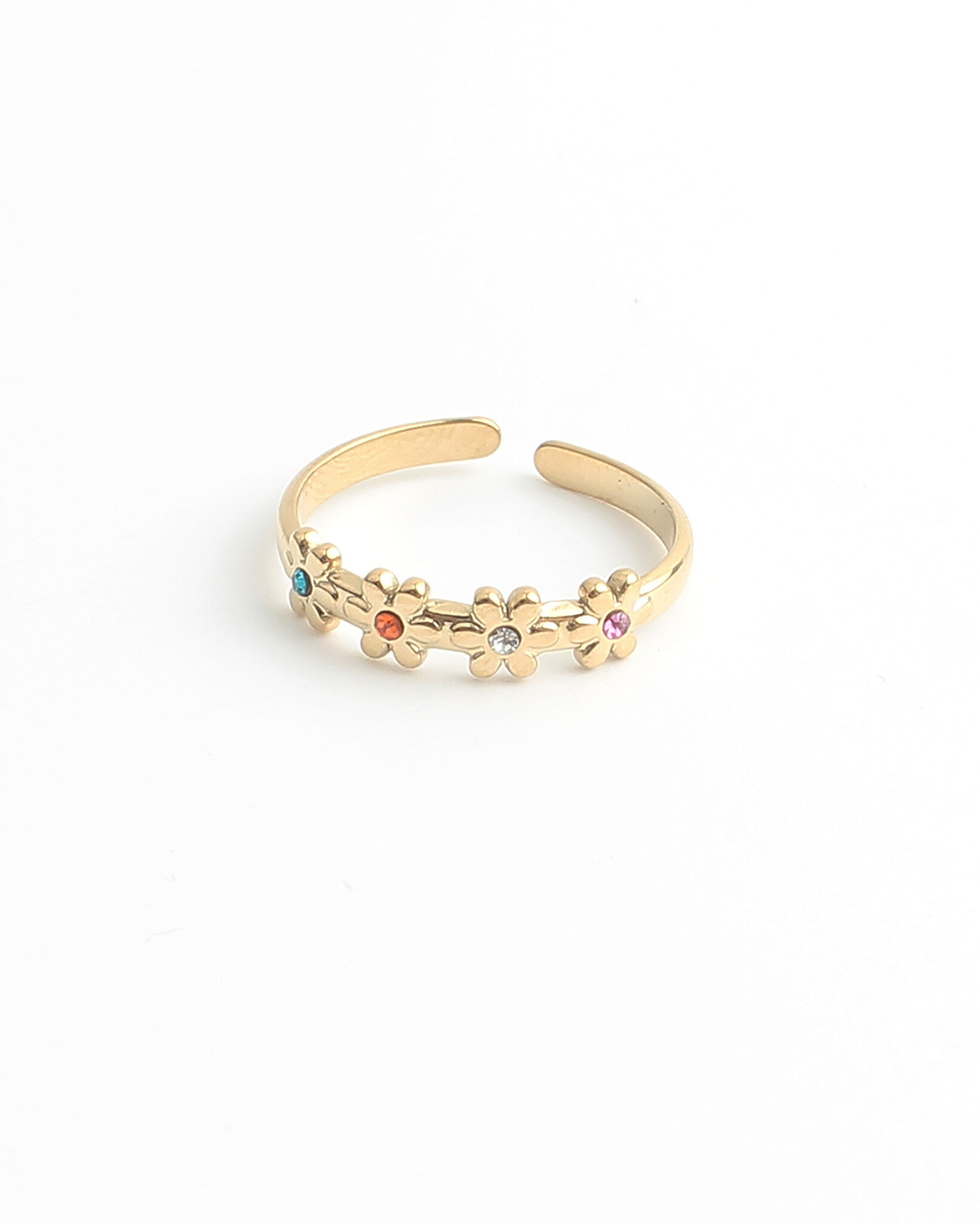 Lovely Flowers - Anillo - Acero inoxidable - Ajustable