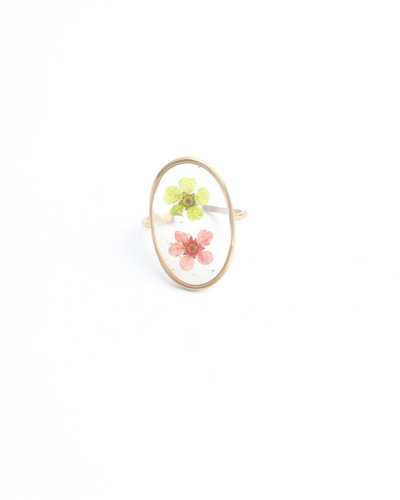 Dried Flowers - Ring - Stainless Steel - Adjustable