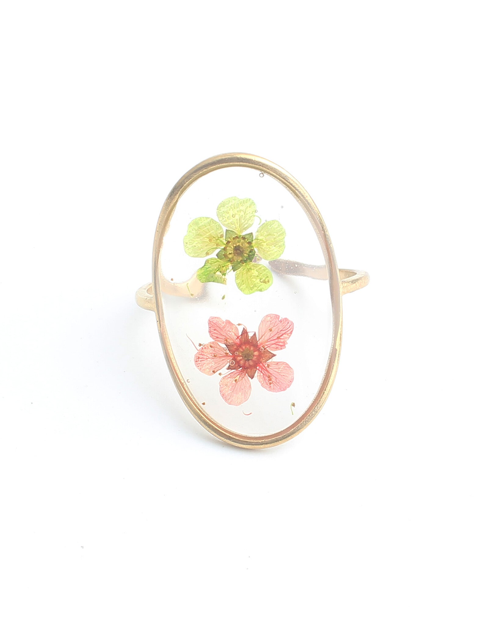 Flores secas - Anillo - Acero inoxidable - Ajustable