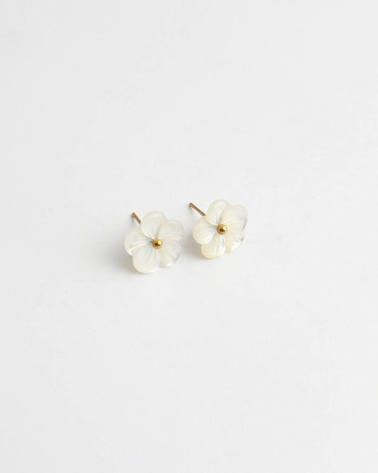 Boucle d'oreilles fleur de coquillage - Acier inoxydable