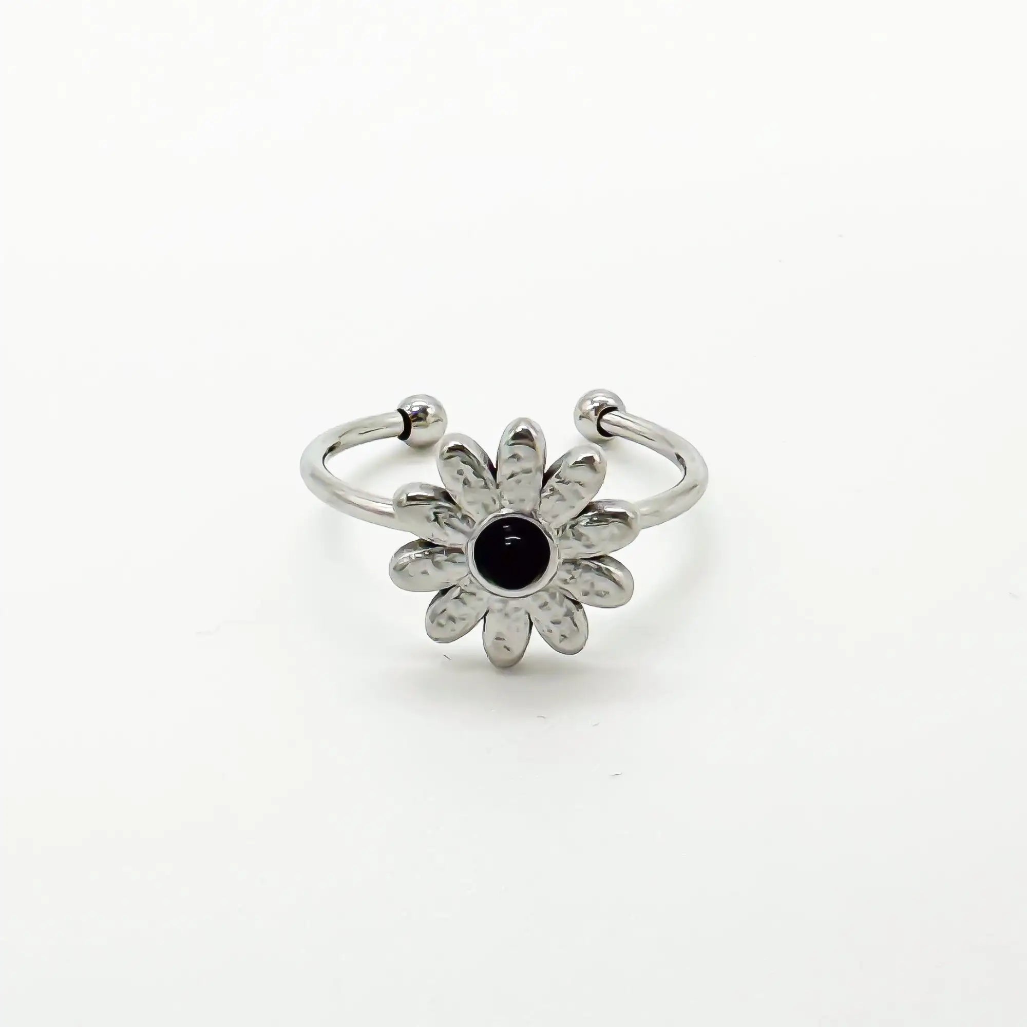 Daisy - Anillo - Piedra natural - Acero inoxidable - Ajustable