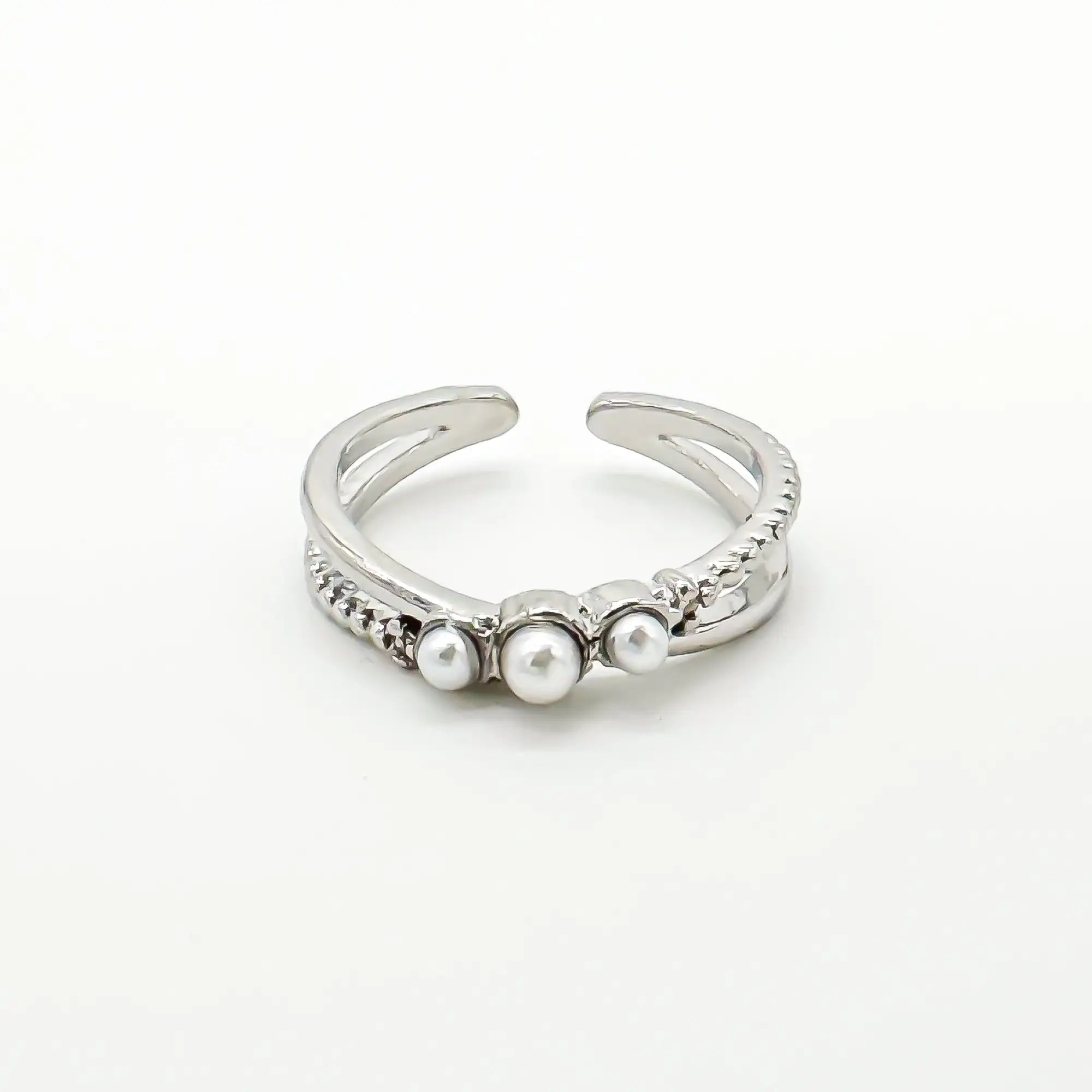 Trois Perles - Ring - Stainless Steel - Verstelbaar