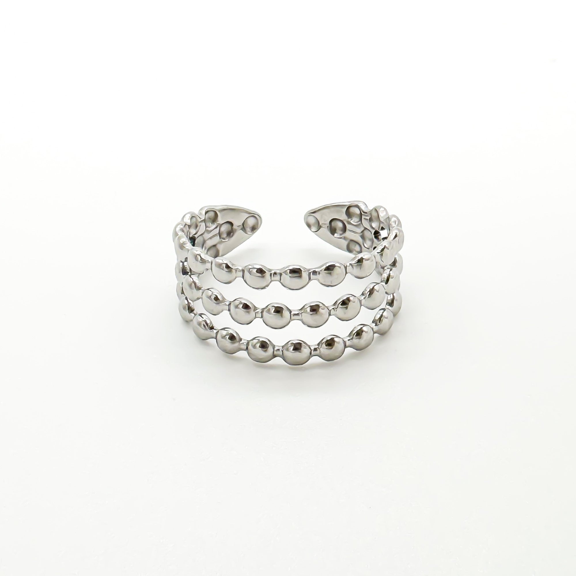 Dotted - Ring - 3 layer - Stainless Steel - Adjustable