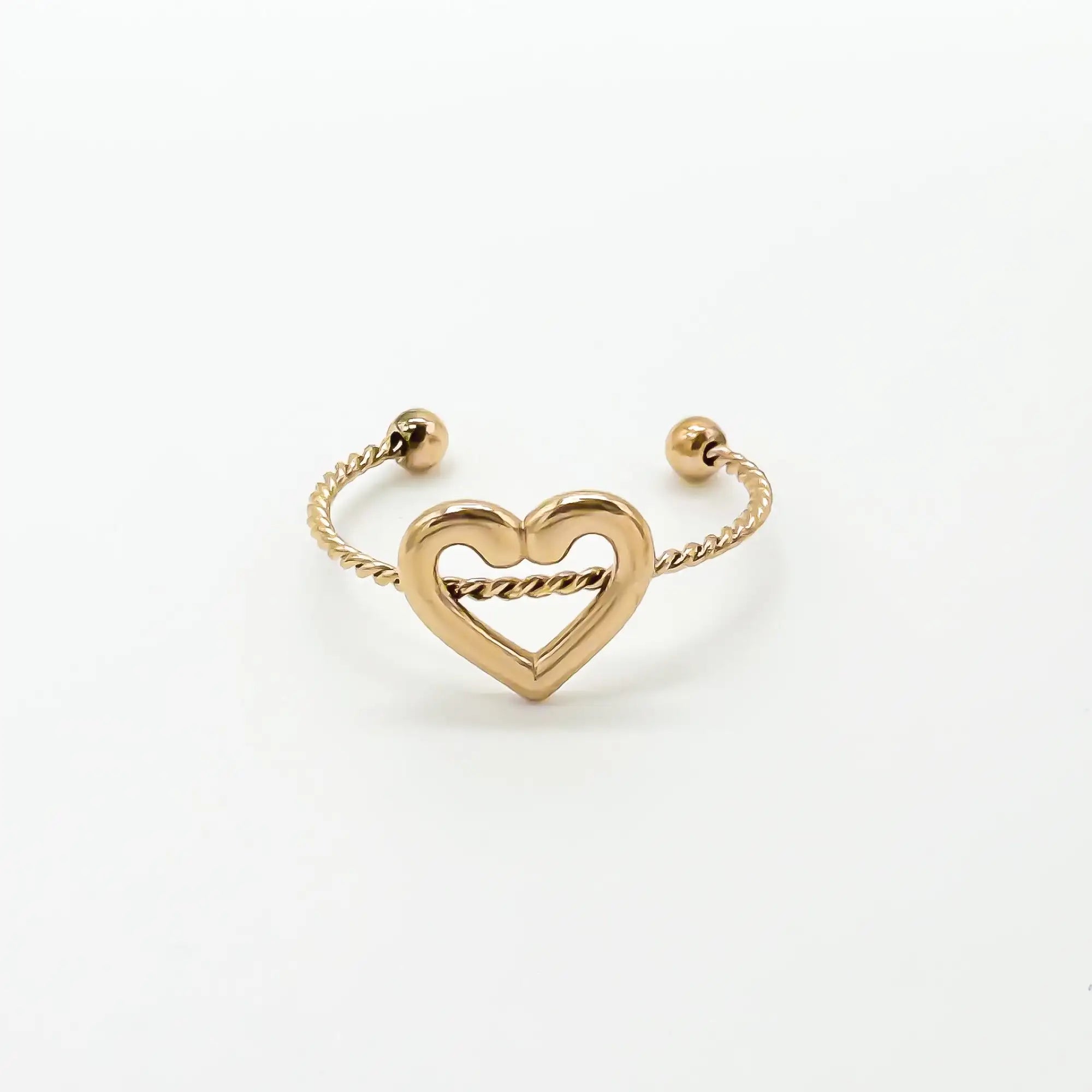 Minimalistic Heart - Ring - Stainless Steel - Adjustable