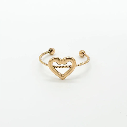 Minimalistic Heart - Ring - Stainless Steel - Adjustable