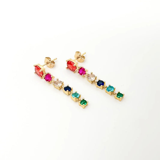 Glitter Rainbow - Pendientes - Acero inoxidable