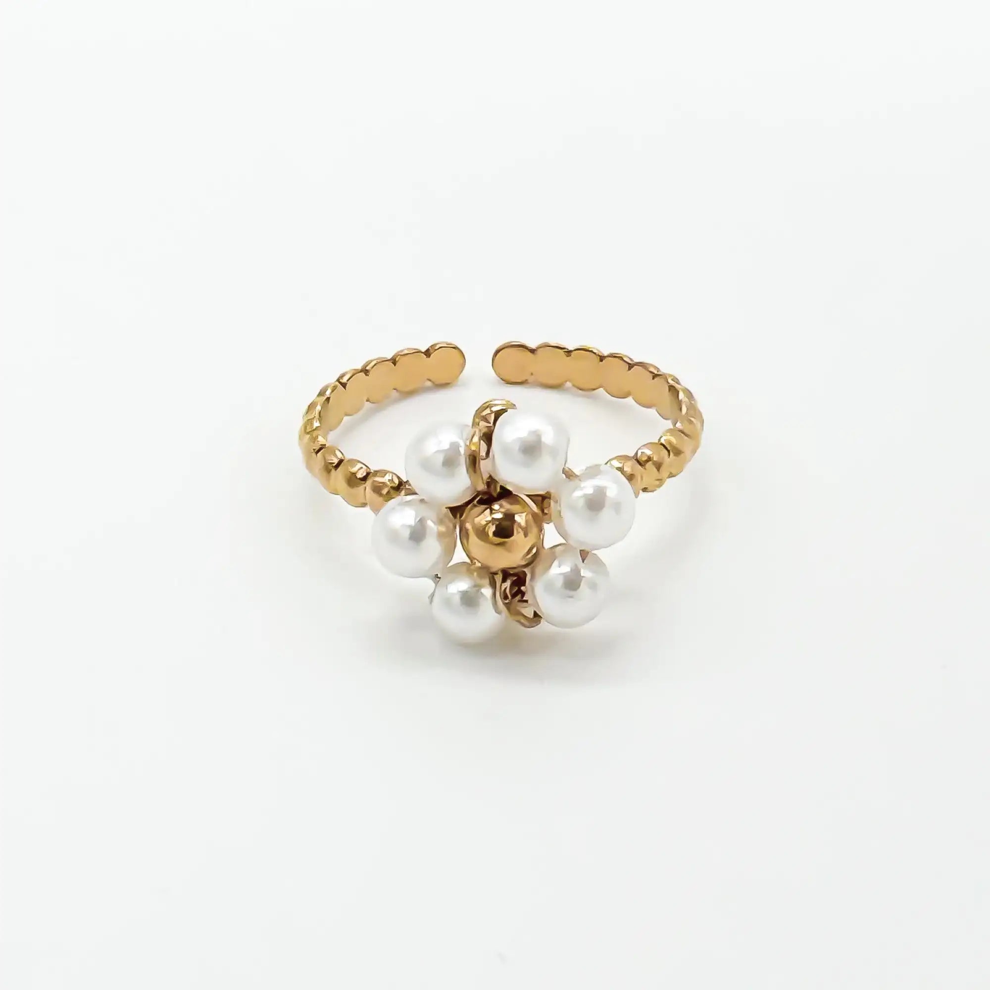 Fleur Blanche - Anillo - Acero inoxidable - Ajustable