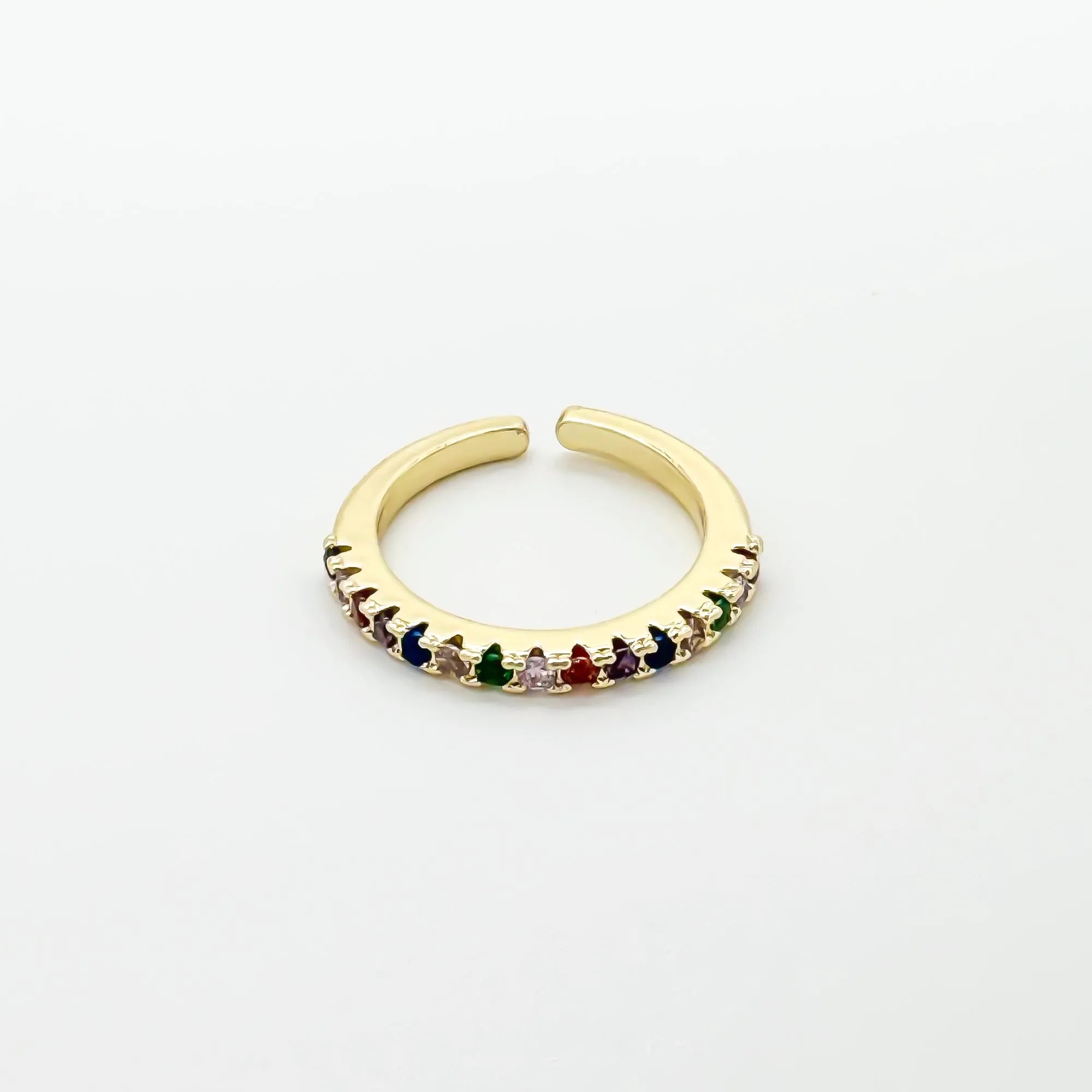 Rhinestone multicolor - Anillo - Acero inoxidable - Ajustable