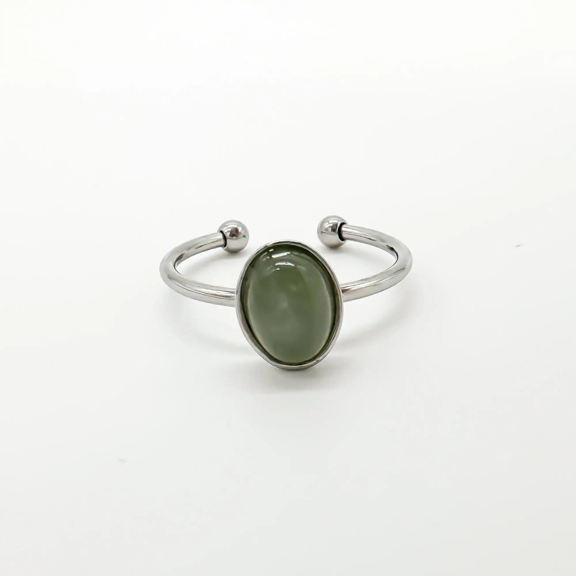 Vive - Anillo - Piedra natural - Acero inoxidable - Ajustable