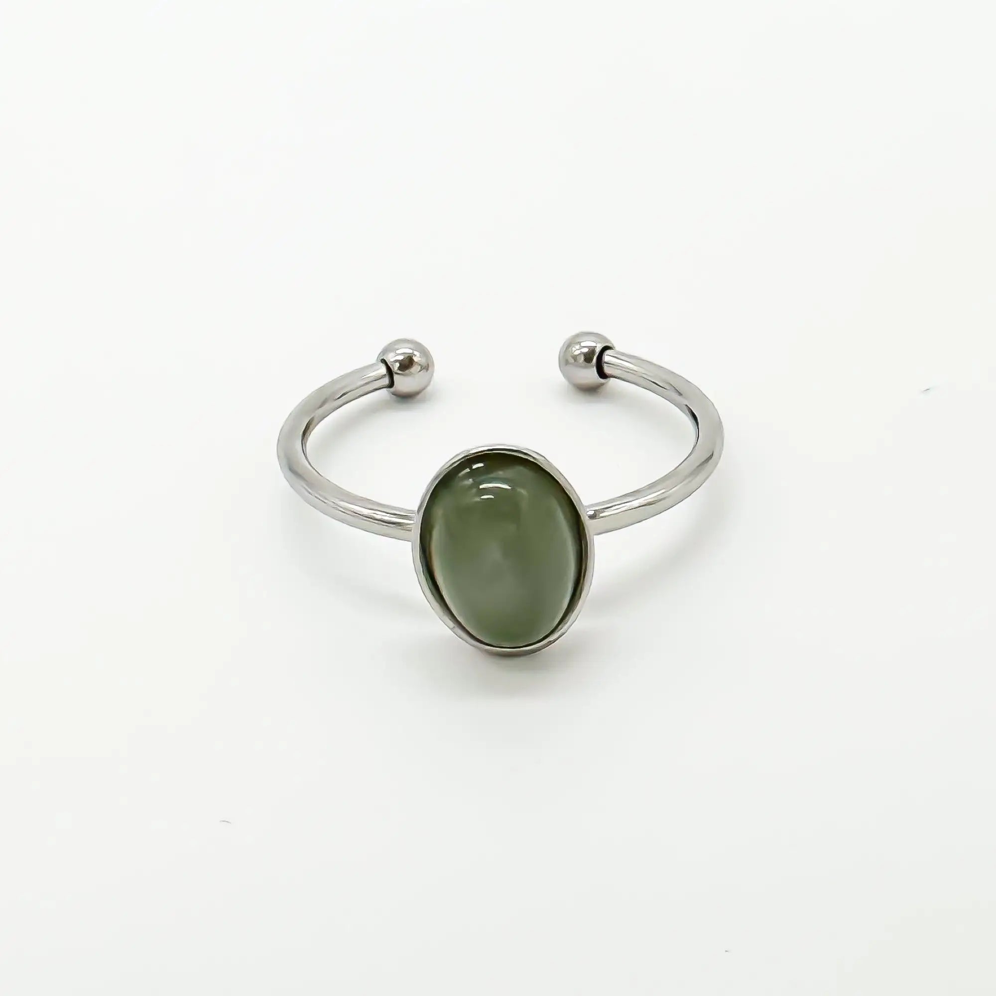 Vive - Anillo - Piedra natural - Acero inoxidable - Ajustable