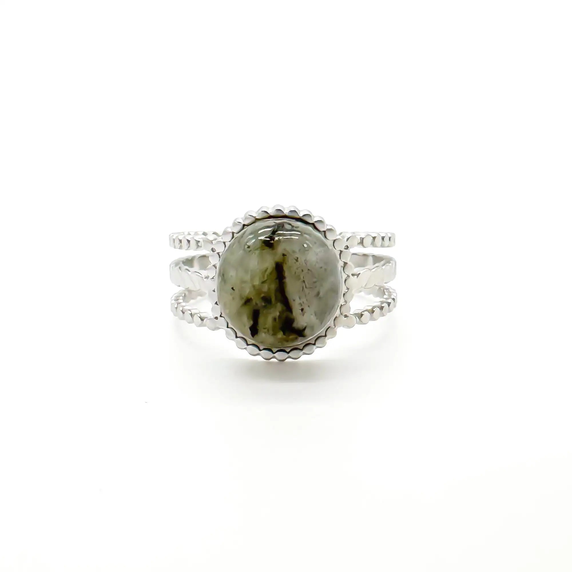 Nikkie - Anillo - Piedra natural - Acero inoxidable - Ajustable