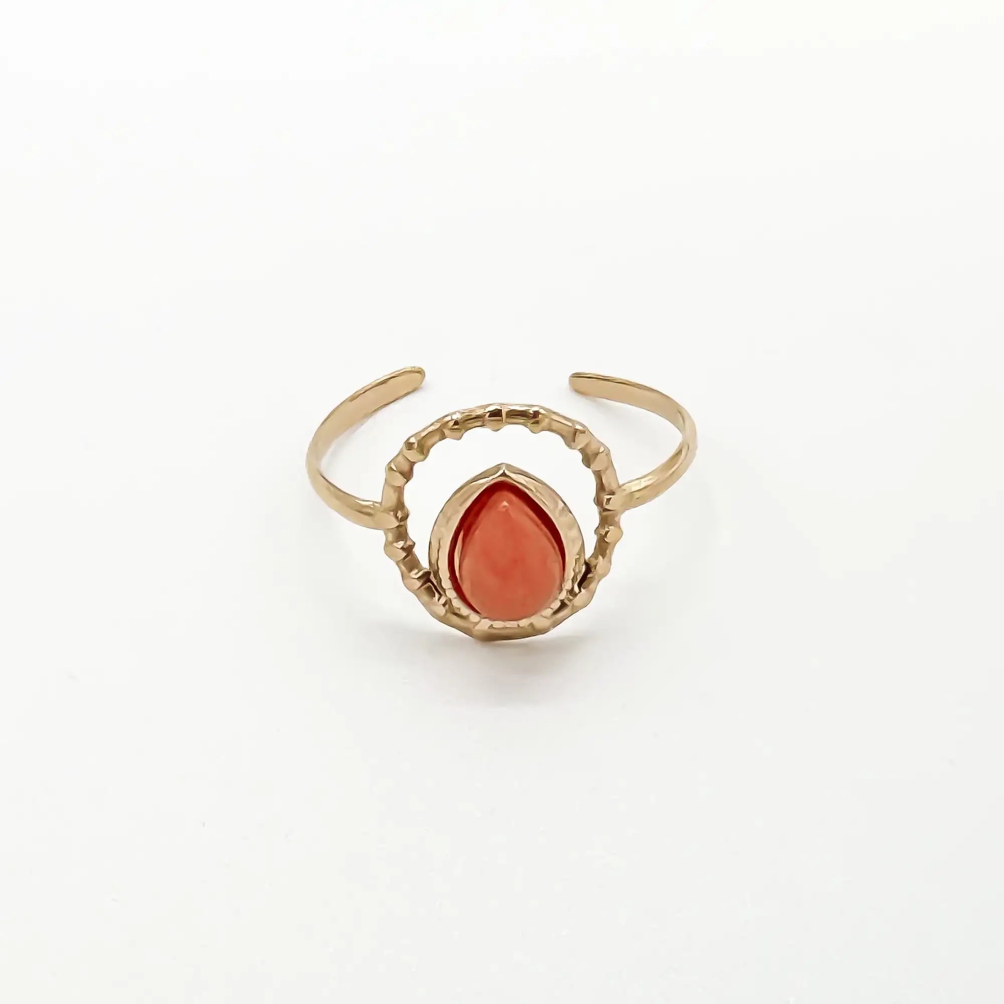 Loula - Anillo - Piedra natural - Acero inoxidable - Ajustable