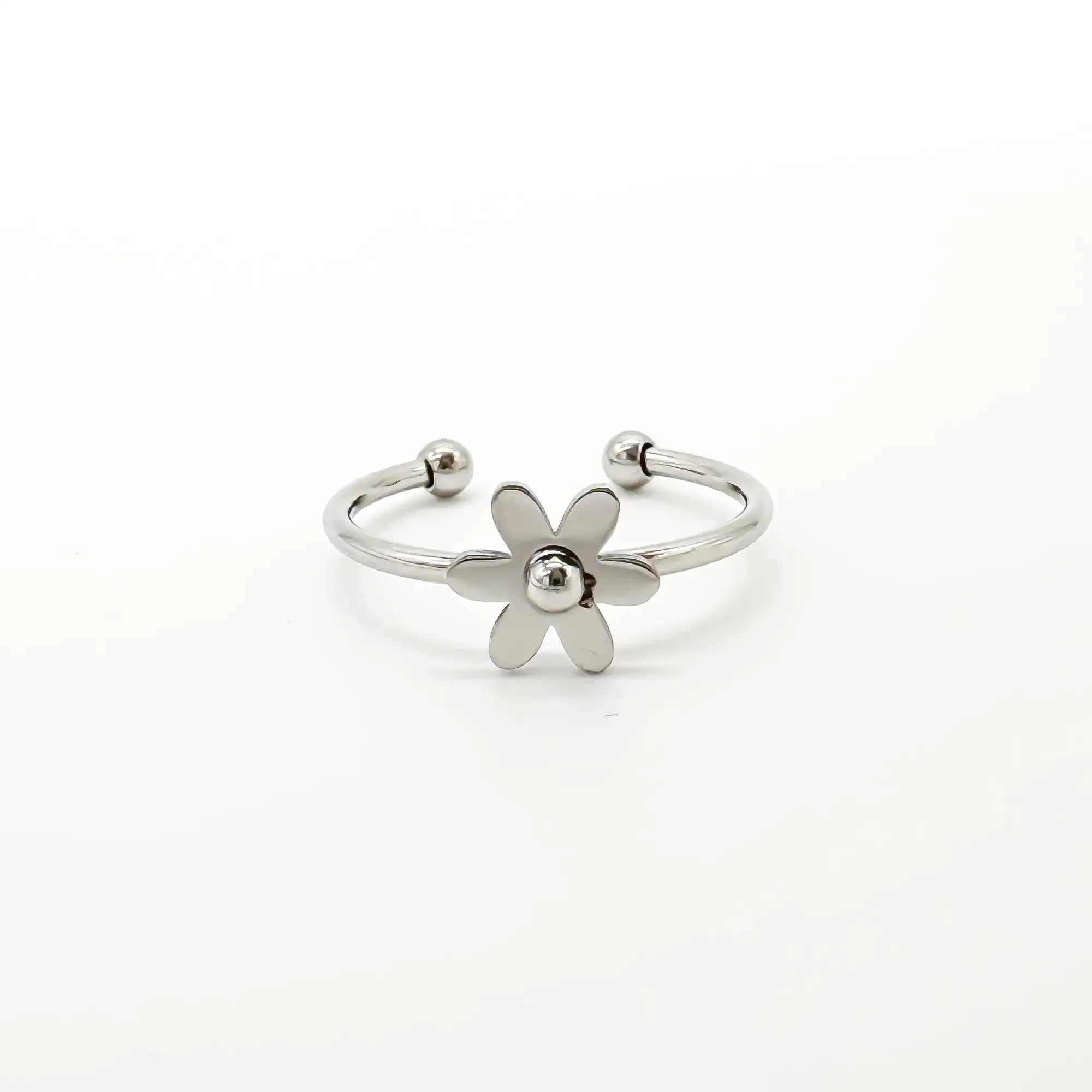 Bloom Flower - Anillo - Acero inoxidable - Ajustable