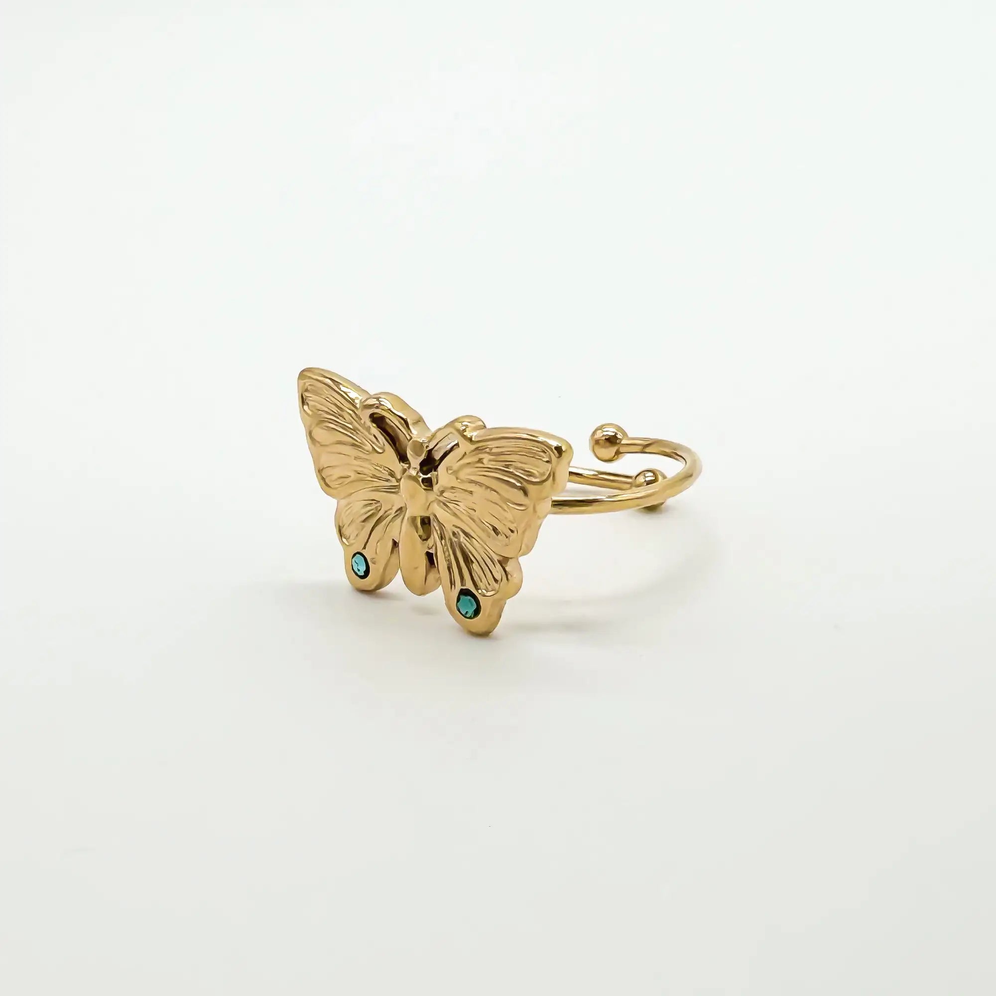 Mariposa - Anillo - Acero inoxidable - Ajustable