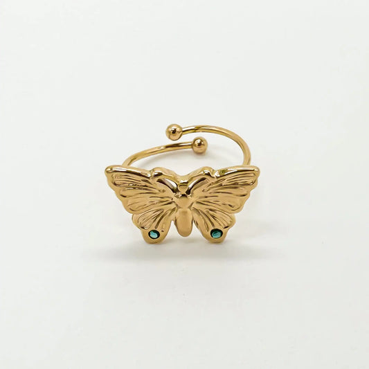 Schmetterling - Ring - Edelstahl - Verstellbar