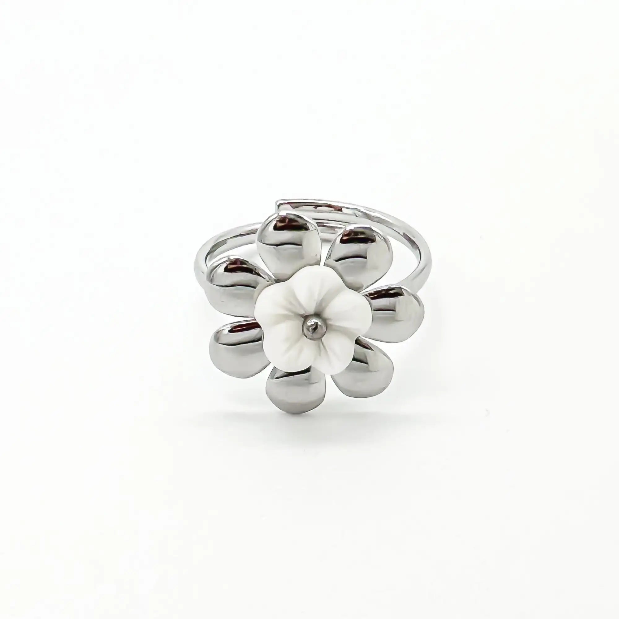 Flor de concha - Anillo - Acero inoxidable - Ajustable