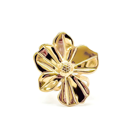 Elegante Blume - Ring - Edelstahl