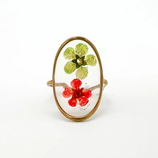 Flores secas - Anillo - Acero inoxidable - Ajustable