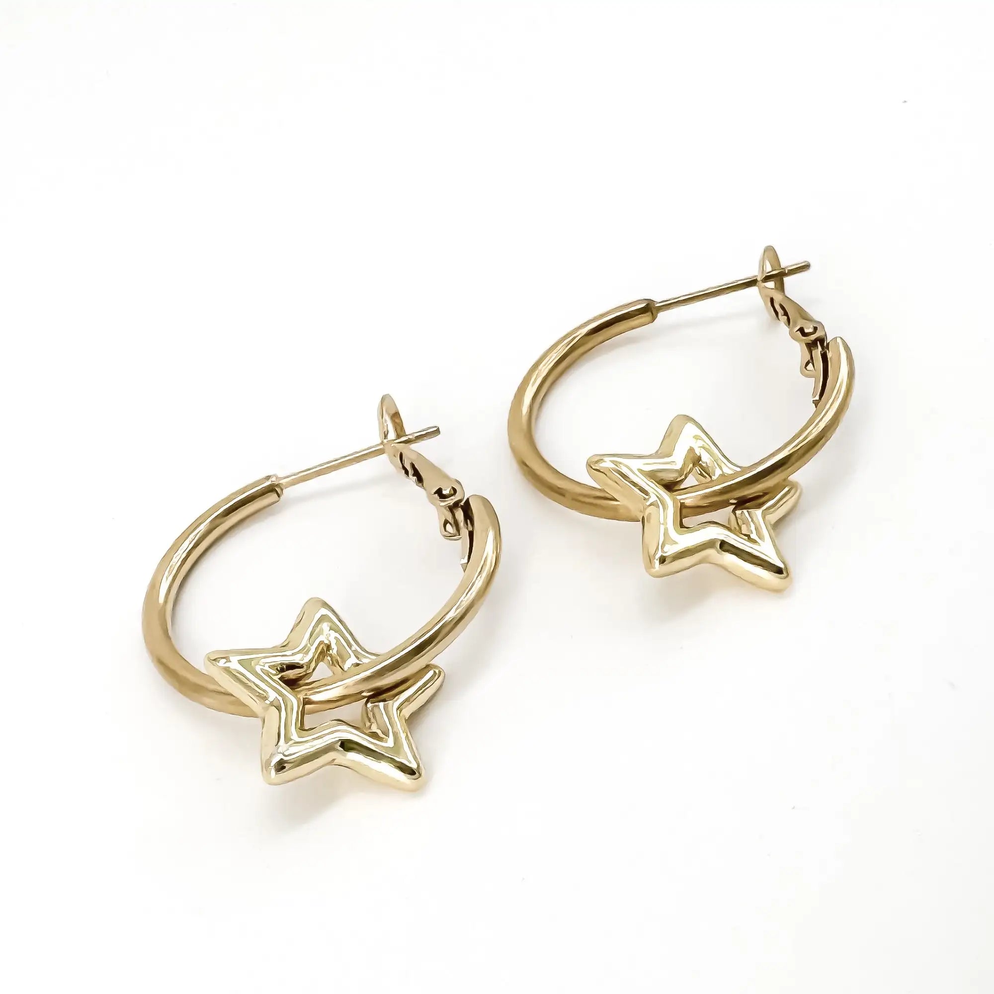 Estrellas brillantes - Pendientes - Acero inoxidable