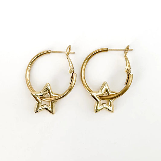 Estrellas brillantes - Pendientes - Acero inoxidable