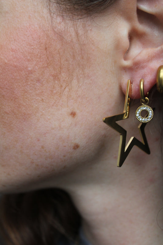 Mega Star - Pendientes - Acero inoxidable