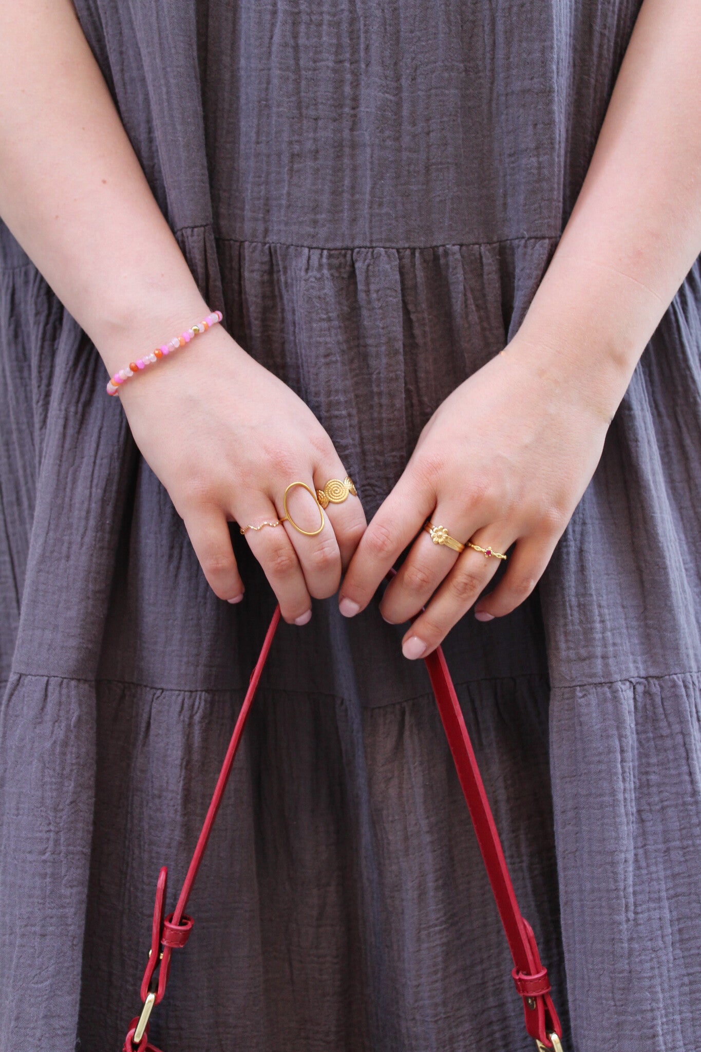 Ruby - Ring - Plated - Verstelbaar