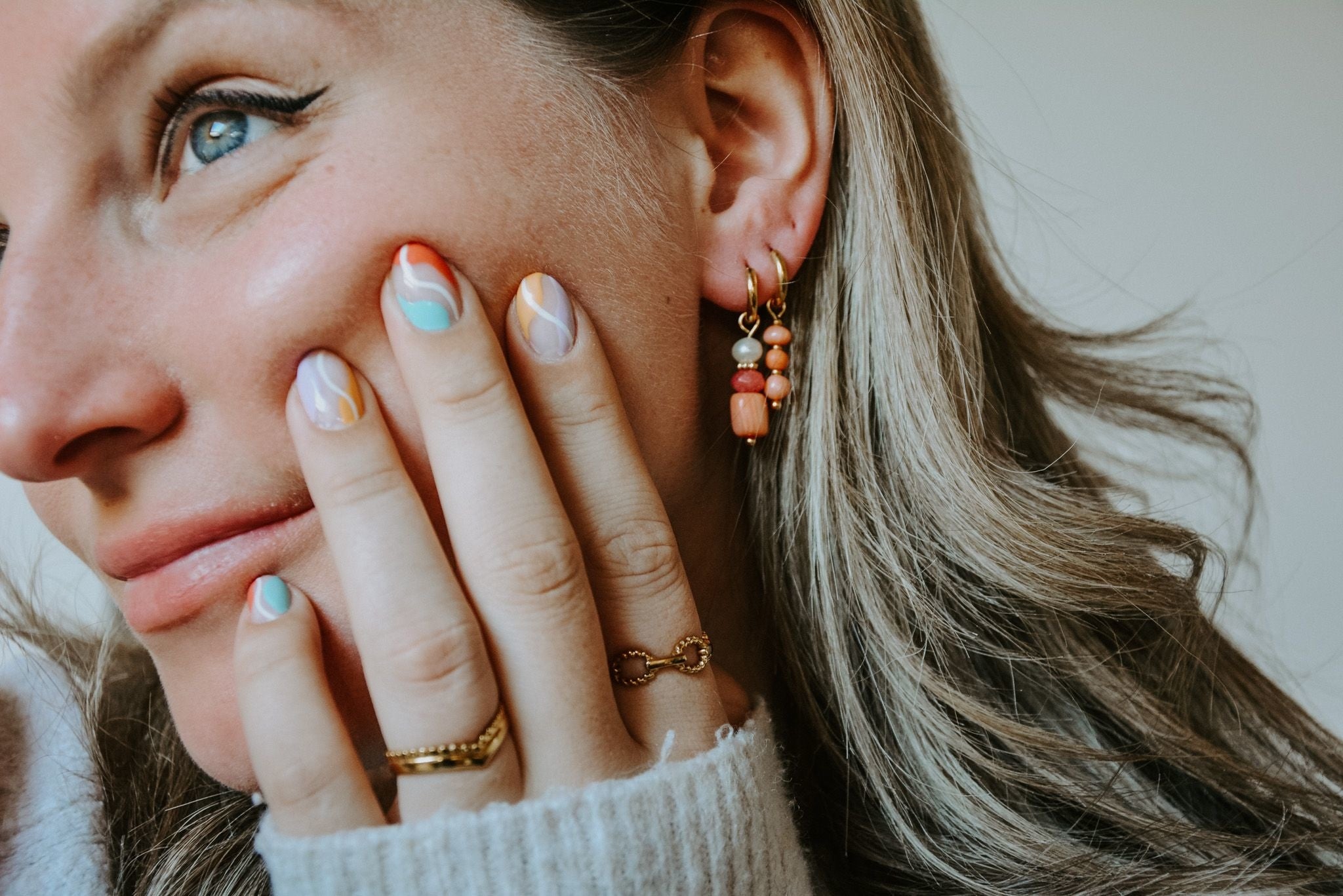 Boucles d'oreilles corail - Boucles d'oreilles - Acier inoxydable