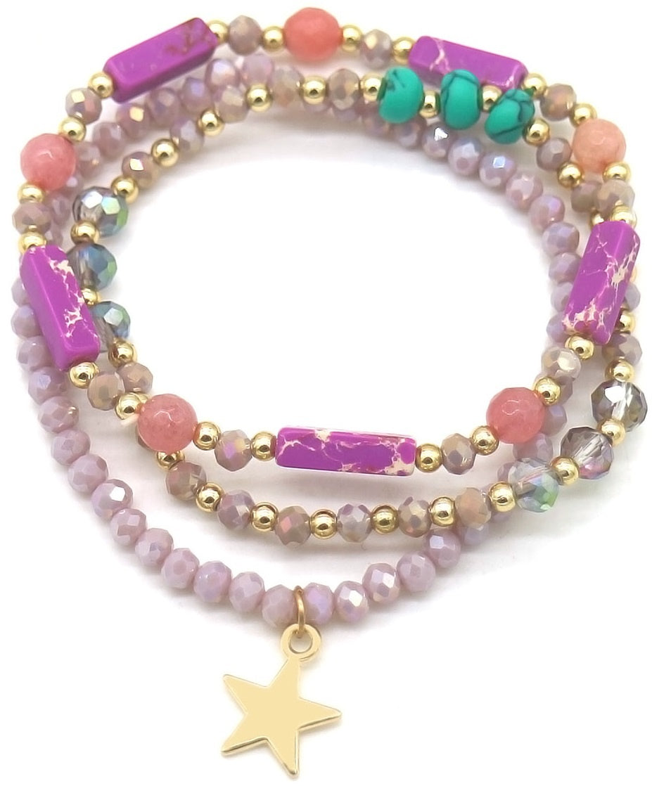 Faya - Bracciali - Set (3 pezzi) - Acciaio inossidabile