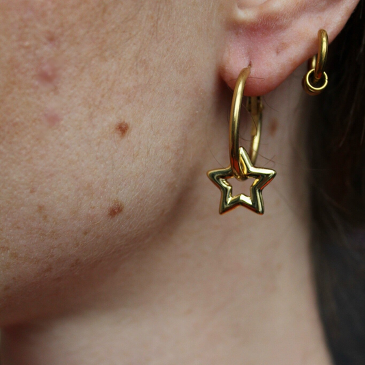 Estrellas brillantes - Pendientes - Acero inoxidable