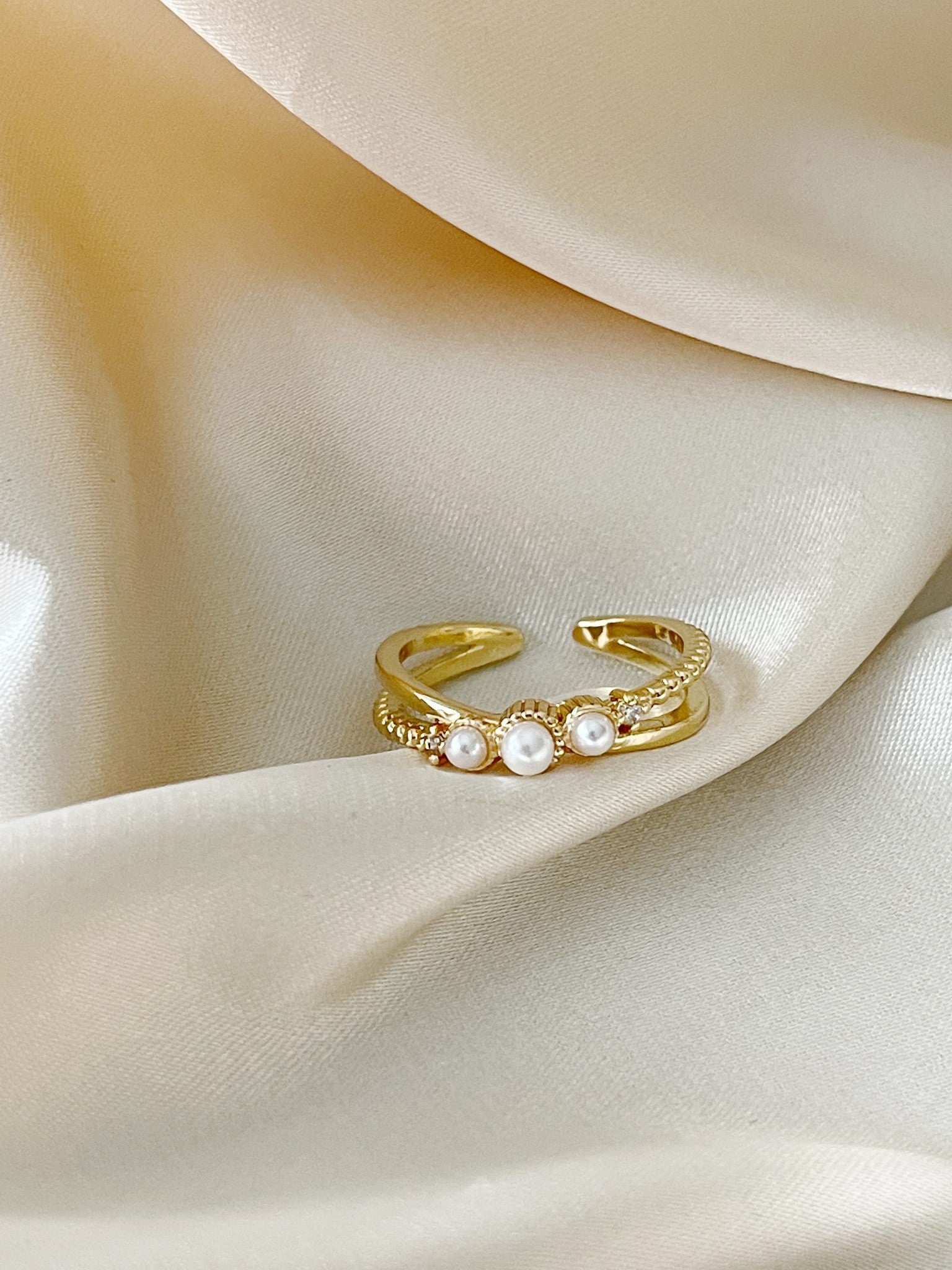 Trois Perles - Ring - Stainless Steel - Verstelbaar